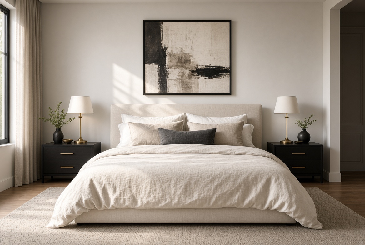 Staged primary suite